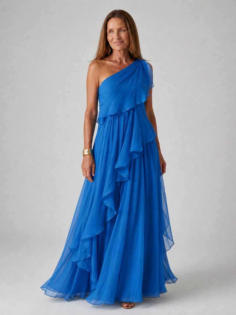 Galadriel | Flowing Ruffle Evening Maxi Dress