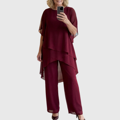 Dovessa | Asymmetrical Chiffon Co Ord Set