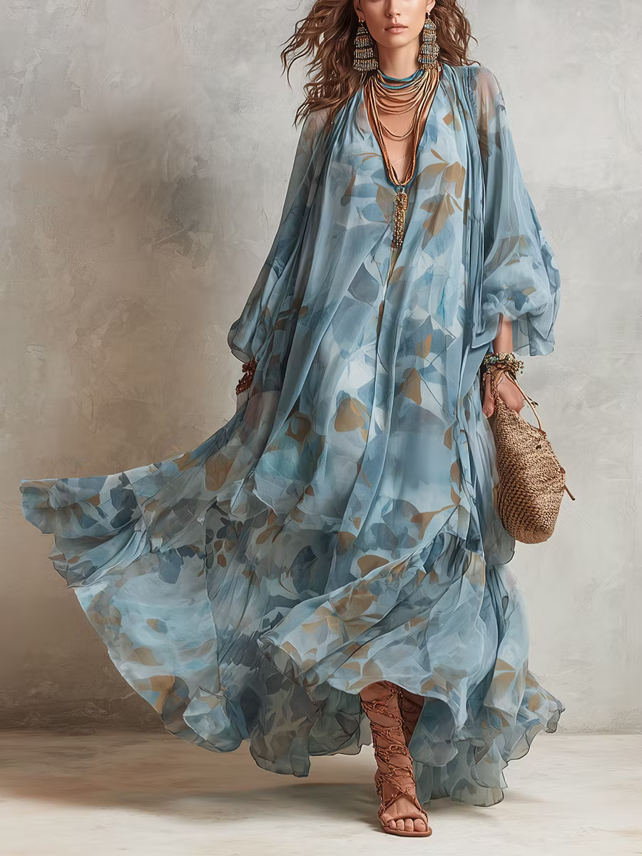 Liorae | Flowing Bohemian Overlay Maxi Dress