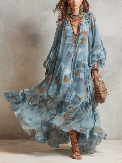Liorae | Flowing Bohemian Overlay Maxi Dress