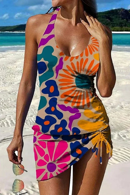 Liora | Abstract Floral Tankini Swim Set