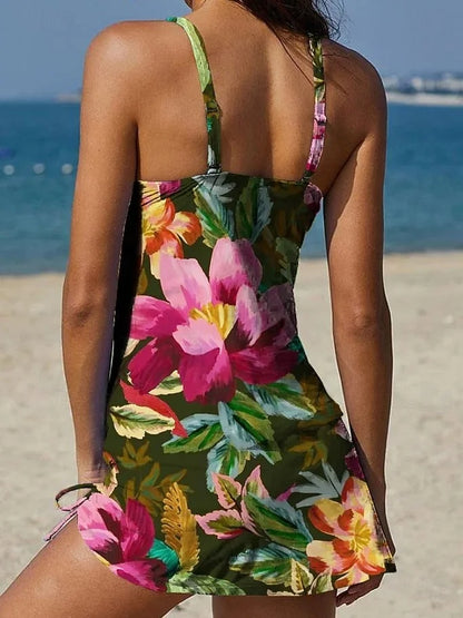 Liora | Abstract Floral Tankini Swim Set