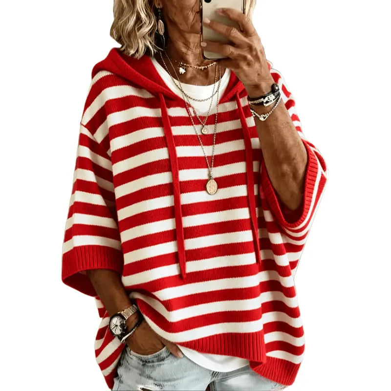Cressina | Casual Striped Hooded Sweater