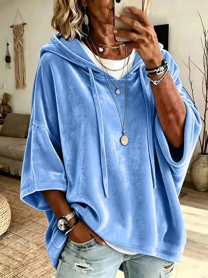 Ismeria | Cozy Velvet Hooded Top