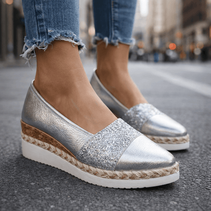 Vespera | Sparkle Accent Slip On Flats