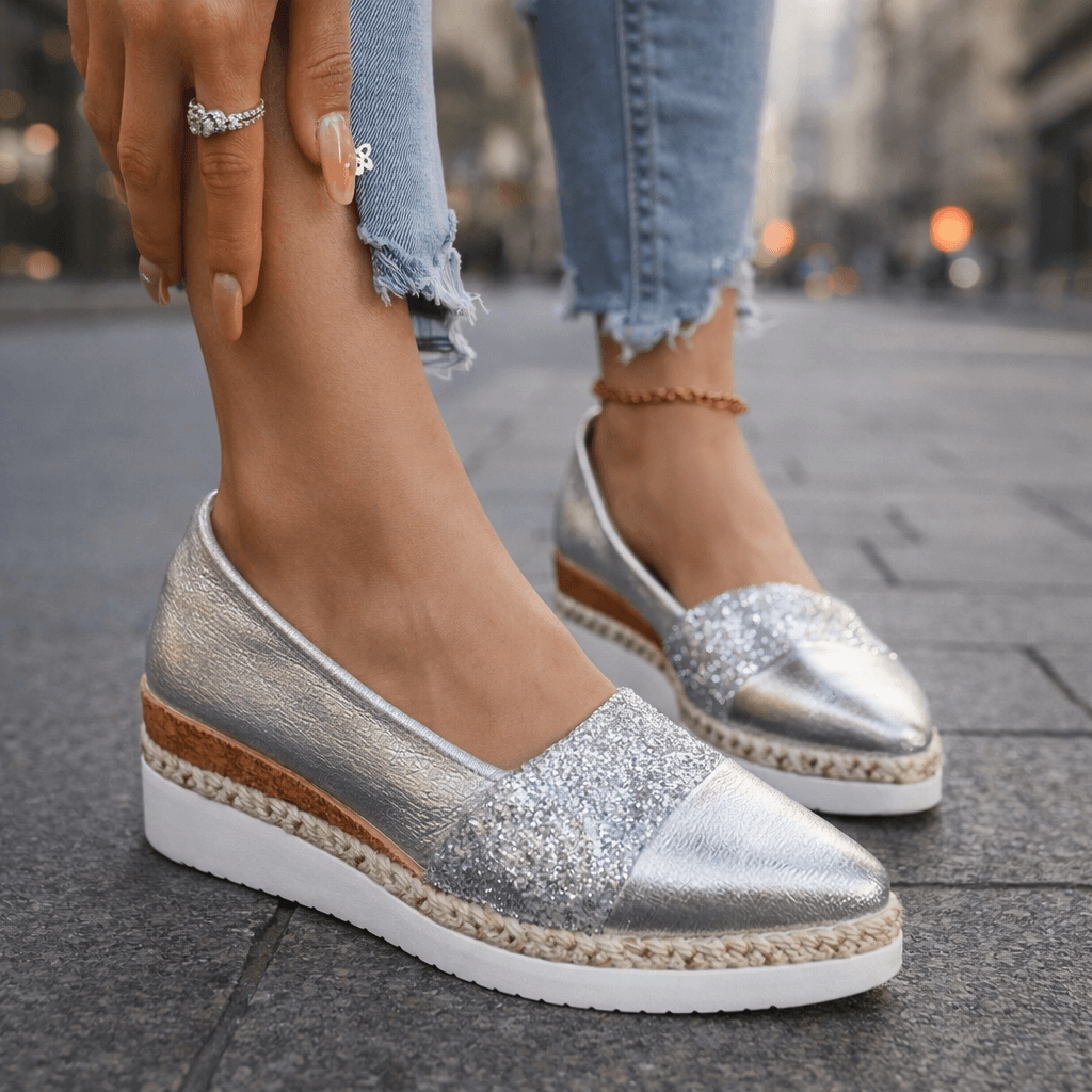 Vespera | Sparkle Accent Slip On Flats