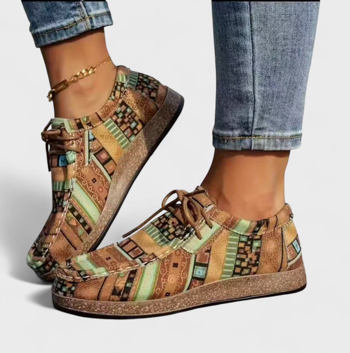 Alverna | Artistic Patchwork Lace Up Shoes