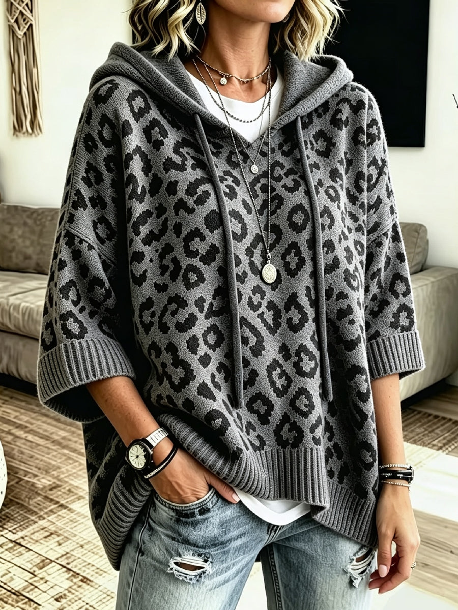 Oaklyn | Oversized Leopard Hooded Sweater