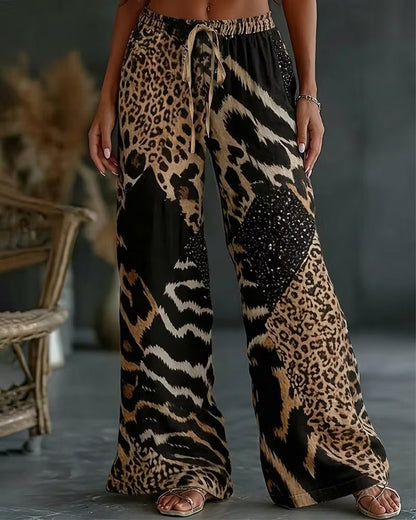 Vionelle | Animal Print Palazzo Pants