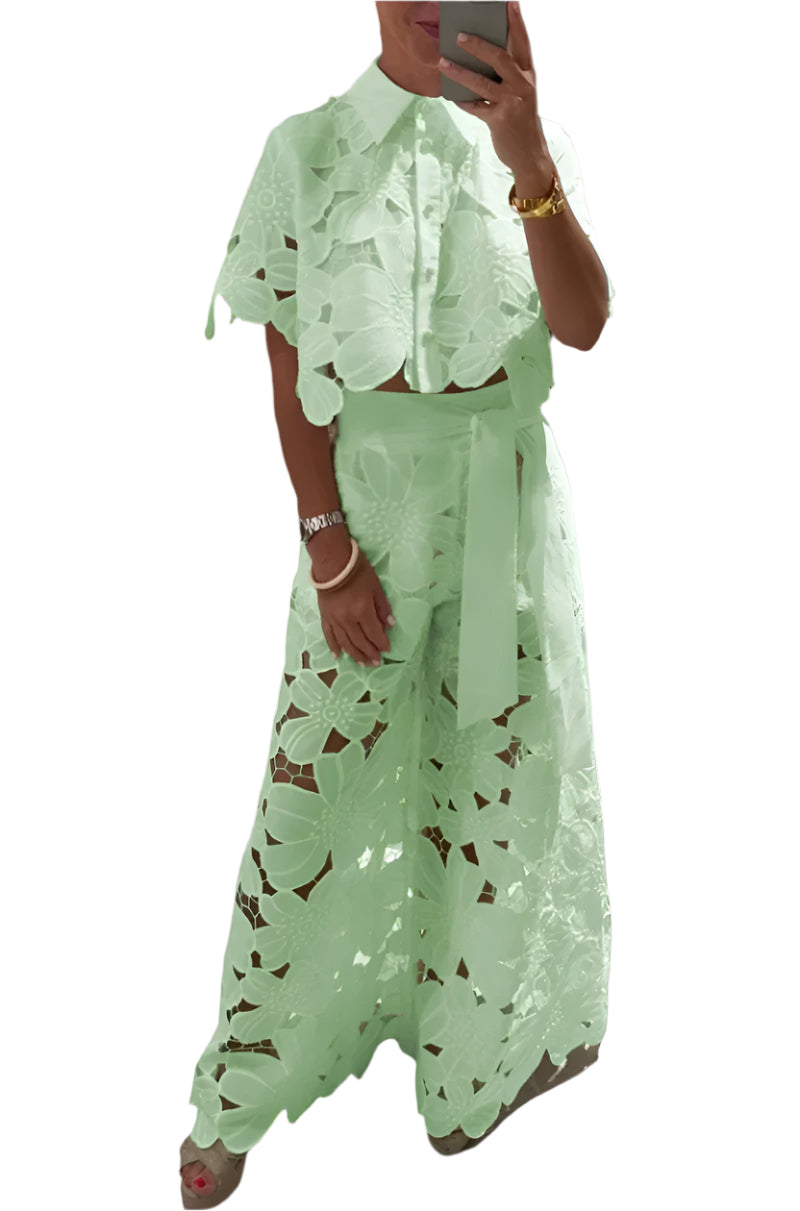 Nina | Floral Lace Two Piece Set