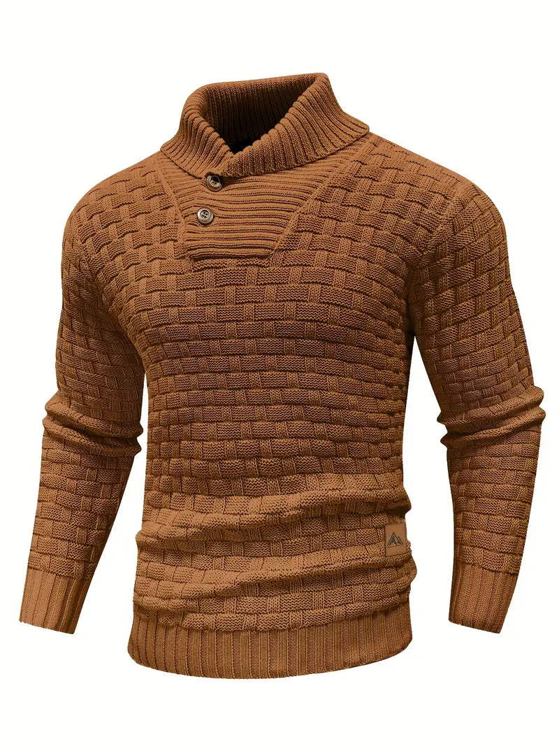 Stellan | Woven Knit Shawl Collar Sweater