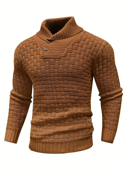 Stellan | Woven Knit Shawl Collar Sweater