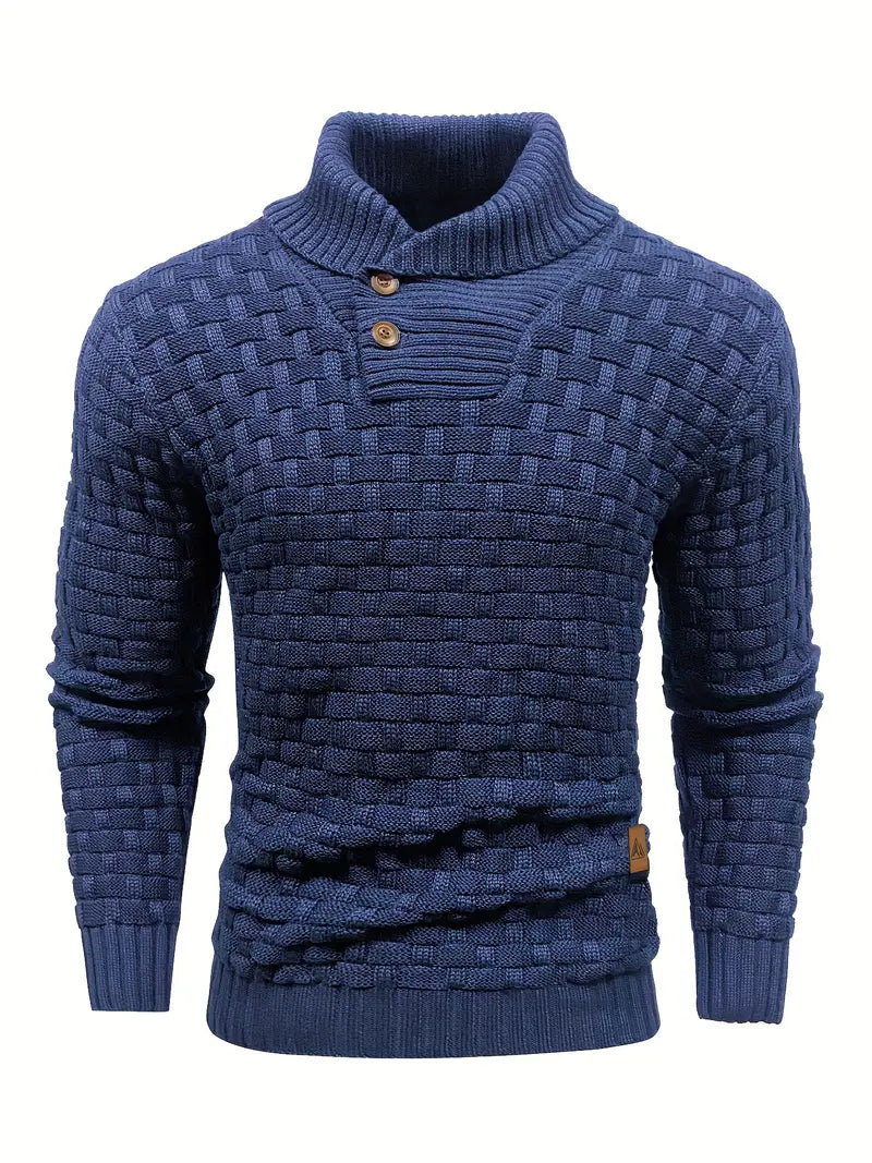 Stellan | Woven Knit Shawl Collar Sweater