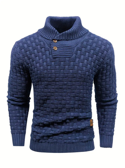 Stellan | Woven Knit Shawl Collar Sweater