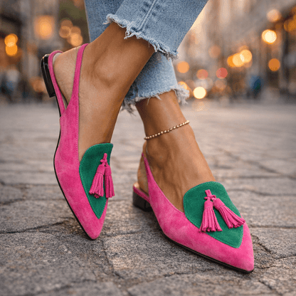 Yareli | Tassel Accent Slingback Flats