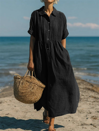 Tavellora | Coastal Button Front Maxi Dress
