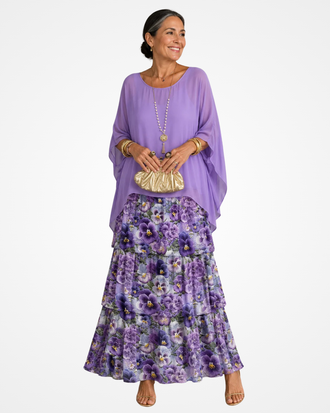 Zelanique | Graceful Chiffon Maxi Dress