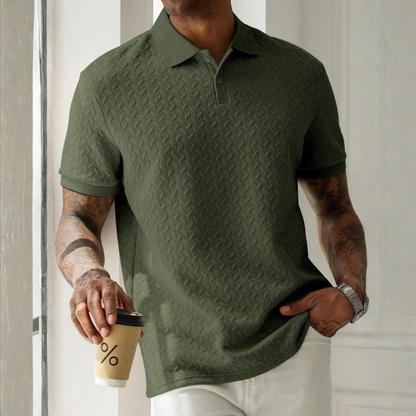 Selwyn | Refined Jacquard Knit Polo Shirt