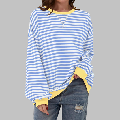 Xylina | Soft Touch Striped Crewneck