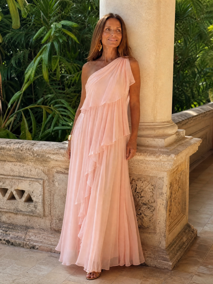 Galadriel | Flowing Ruffle Evening Maxi Dress