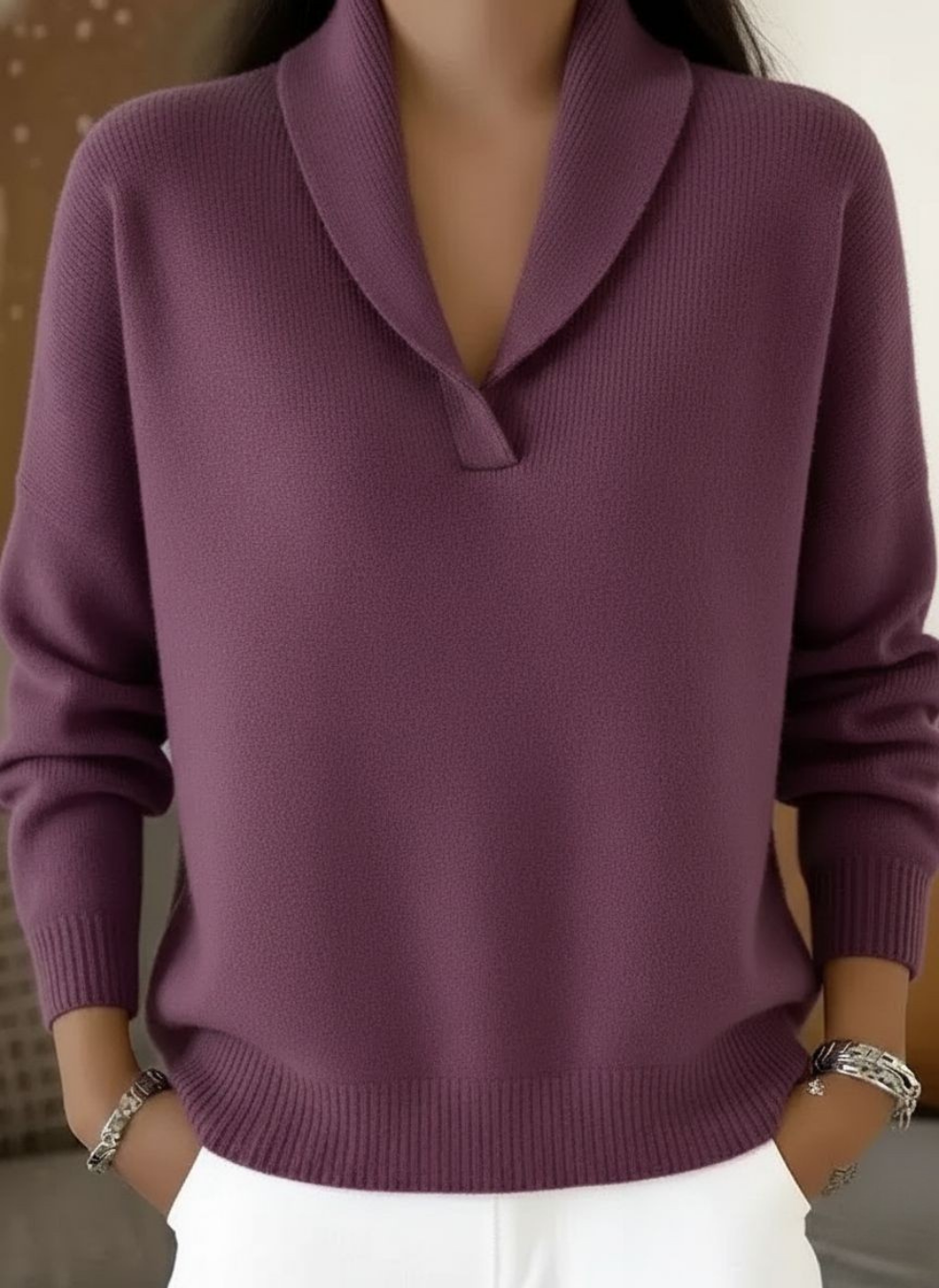 Briseida | Relaxed V Neck Collar Sweater