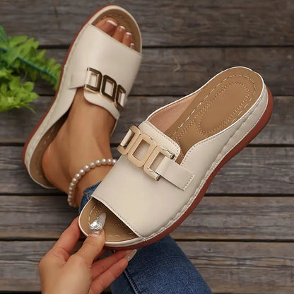 Zarevyn | Metal Accent Everyday Slip On Sandals