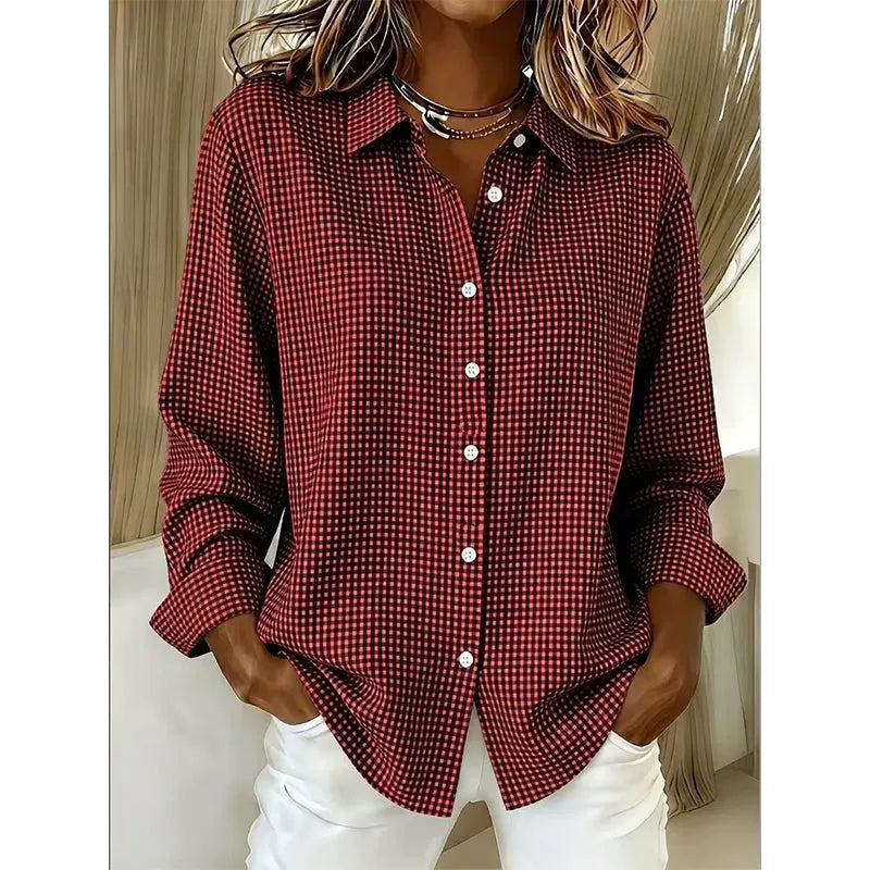 Loravine | Soft Touch Gingham Blouse