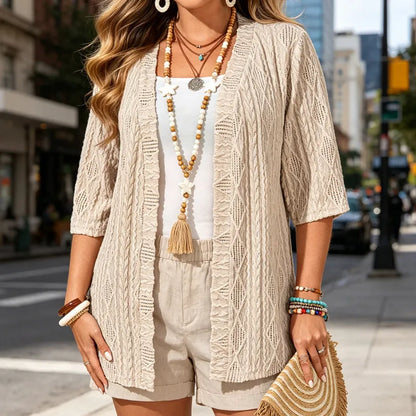 Rovienne | Textured Knit Cardigan Set
