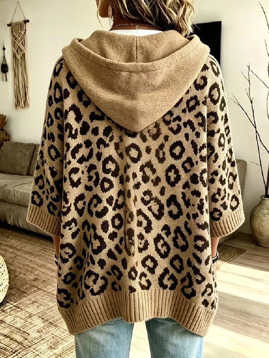 Oaklyn | Oversized Leopard Hooded Sweater