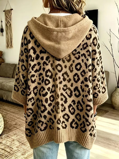 Oaklyn | Oversized Leopard Hooded Sweater