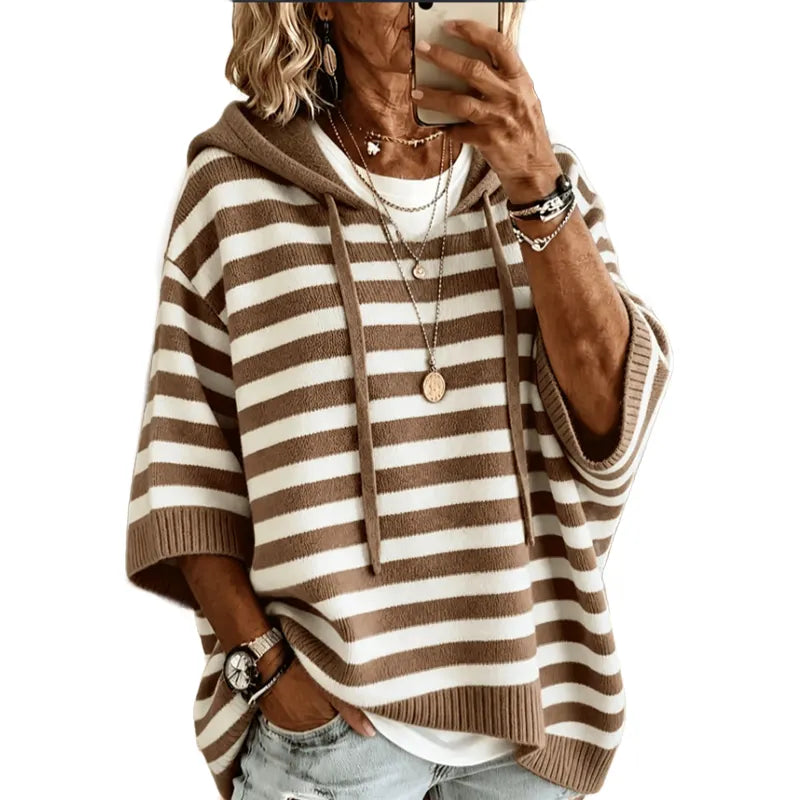 Cressina | Casual Striped Hooded Sweater