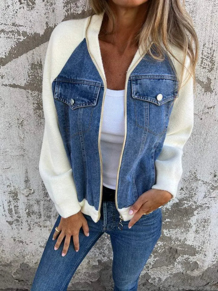 Celavine | Cozy Knit Denim Jacket