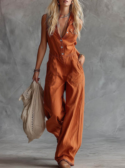 Caelina | Casual Pocket Utility Jumpsuit