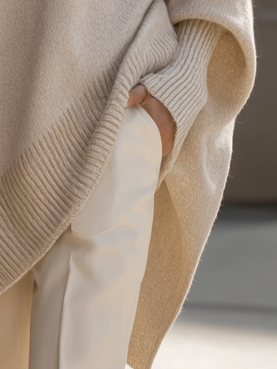 Tavianna | Soft Draped Poncho Knit Sweater