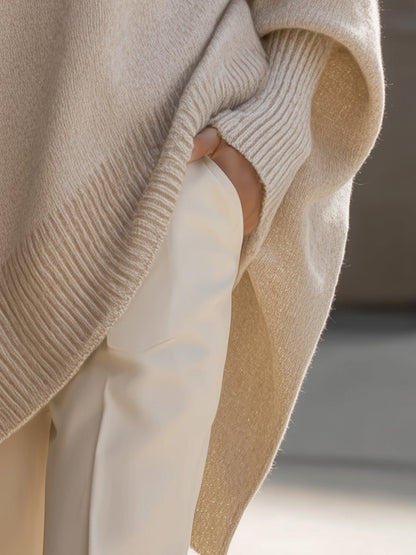 Tavianna | Soft Draped Poncho Knit Sweater
