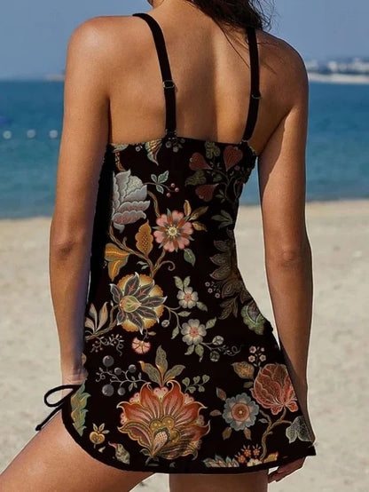 Liora | Abstract Floral Tankini Swim Set