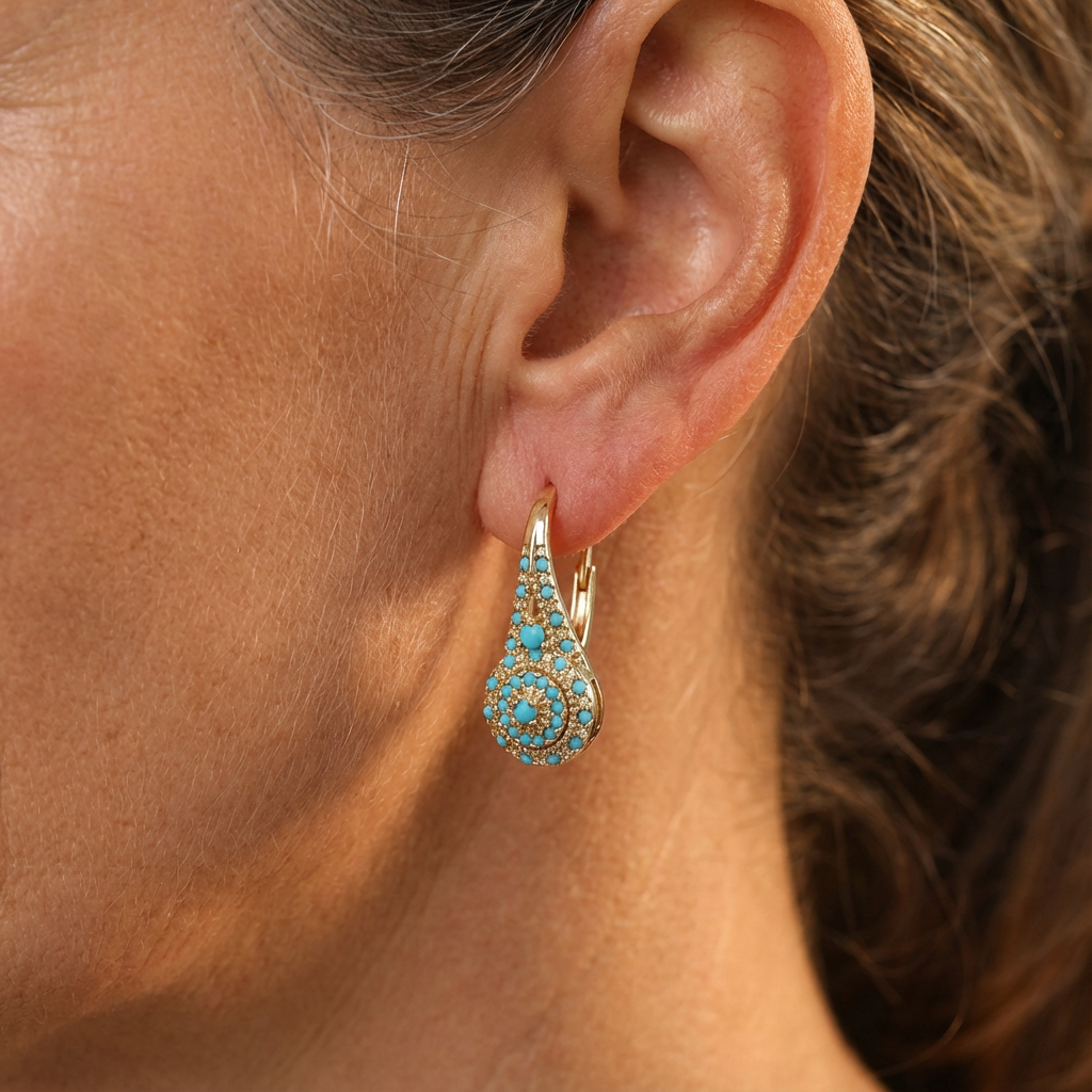 Veridiana | Turquoise Mosaic Drop Earrings