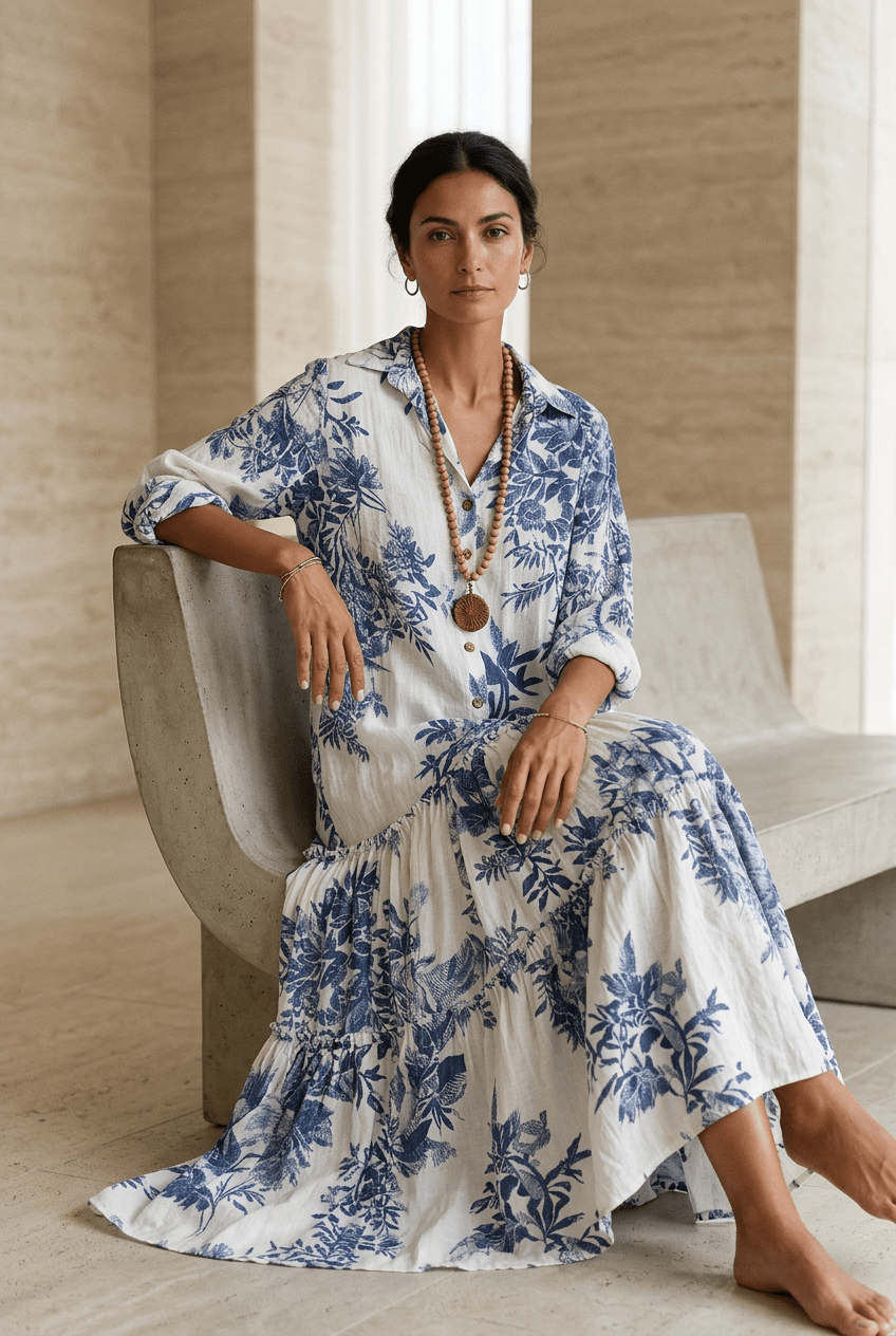 Dovina | Breezy Botanical Maxi Dress