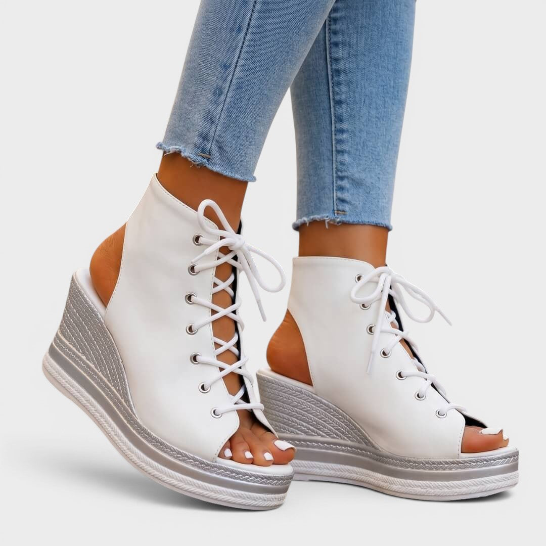 Aurevina | Cut Out Lace Front Sandals