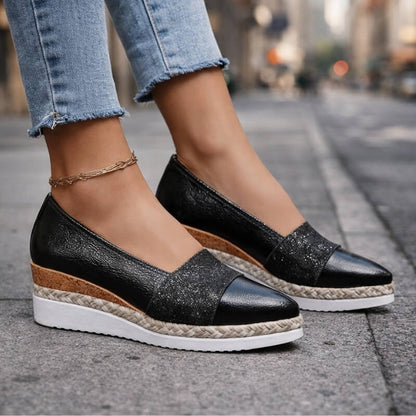 Vespera | Sparkle Accent Slip On Flats