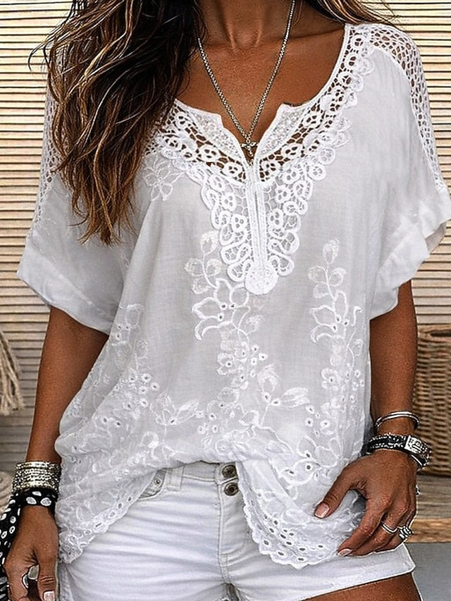 Rosaline | Floral Crochet Boho Blouse