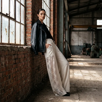 Talisse | Elegant Lace Detail Trousers