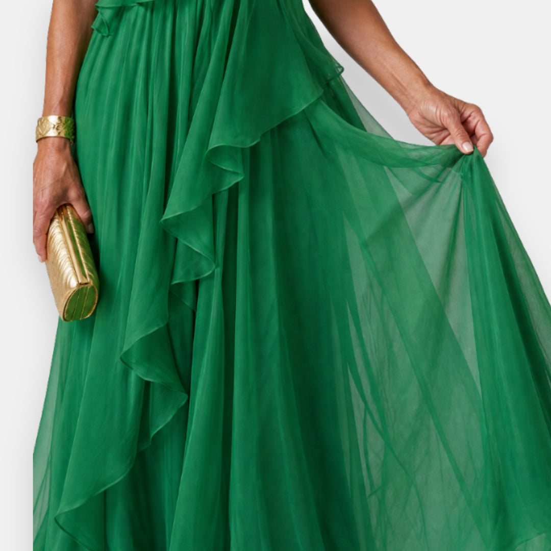 Cassiane | Flowing Ruffle Occasion Dress