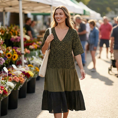 Mireya | Mixed Print Relaxed Maxi Dress