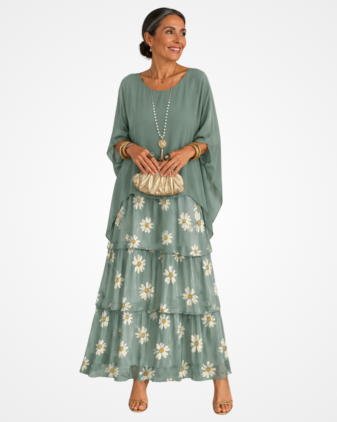 Zelanique | Graceful Chiffon Maxi Dress