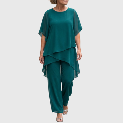Dovessa | Asymmetrical Chiffon Co Ord Set