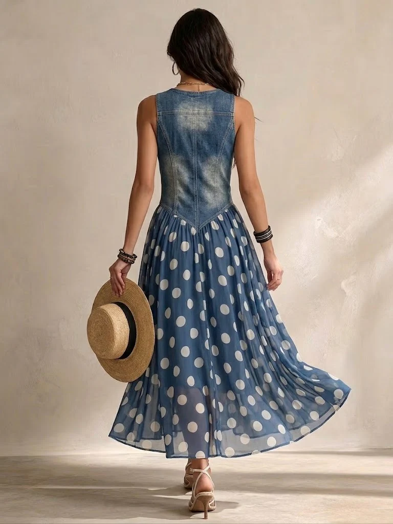 Galessia | Sleeveless Vintage Midi Dress