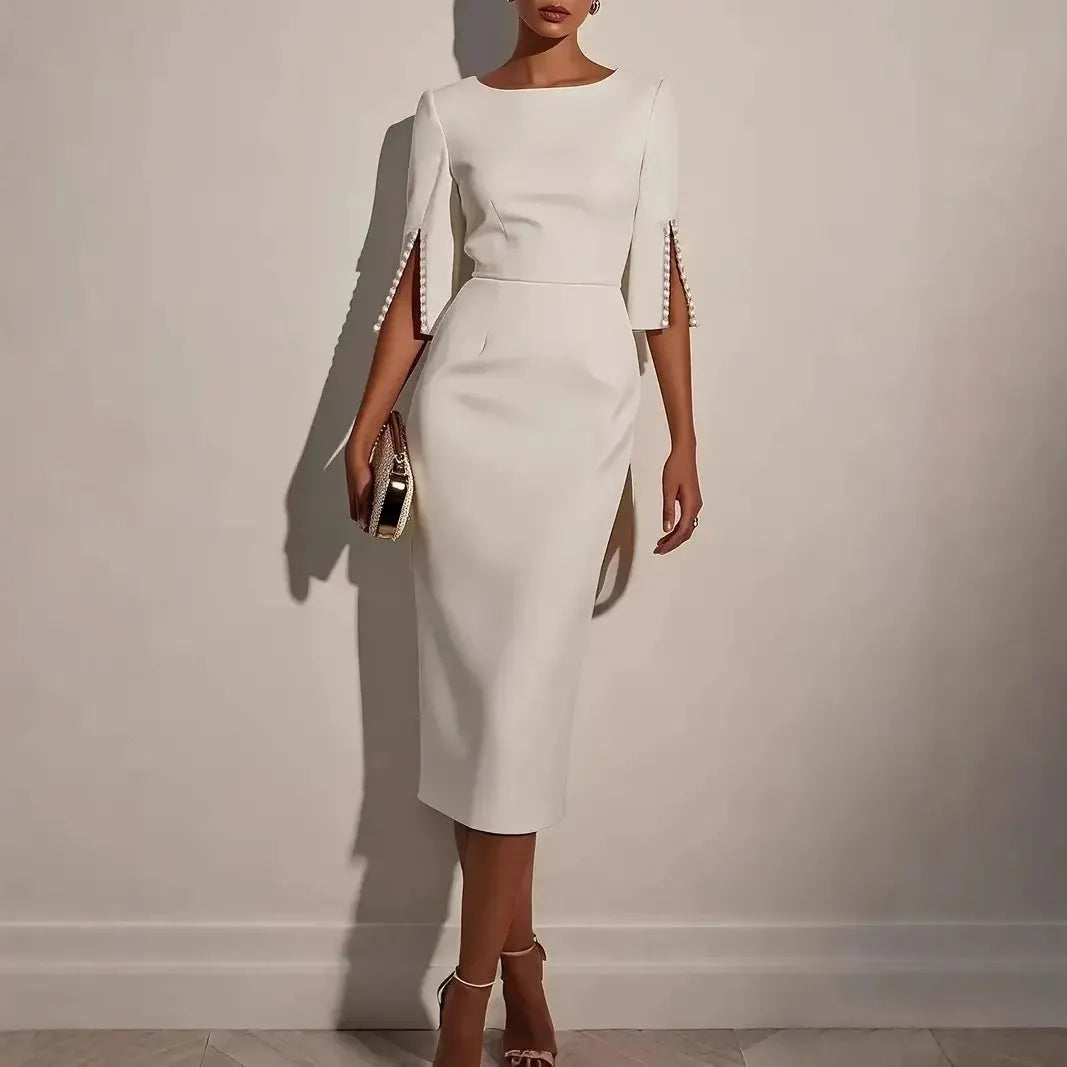 Novielle | Pearl Trim Evening Dress
