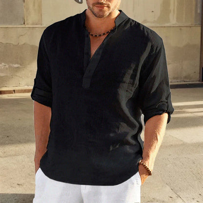 Hudson | Relaxed Half Placket Linen Shirt