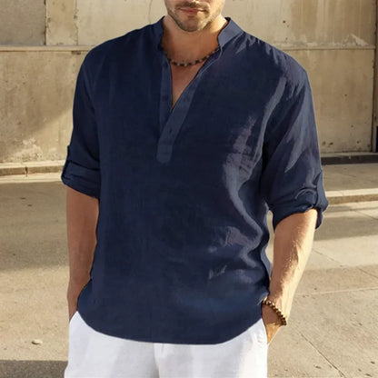Hudson | Relaxed Half Placket Linen Shirt